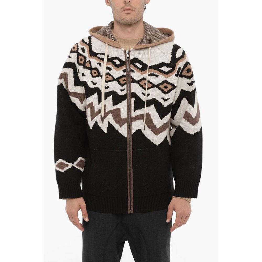 Wool Boxy Fit Hooded Sweater